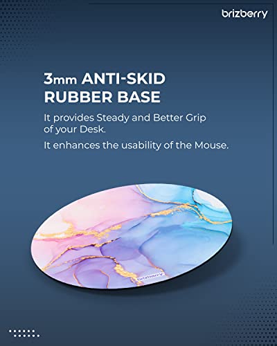 ARTBRIZ Brizberry Mouse Pad, Large Printed Waterproof Anti Skid Rubber Base for Desktop Laptop PC Office Gaming 240 X 240 X 3 mm [20% Larger] (Marble Texture 1, Pack of 1)