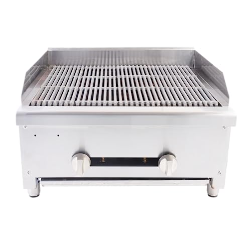 Steelbus 24'' Heavy Duty Commercial Charbroilers 2 Burner Natural/Propane Gas Countertop Griddle Grill Restaurant Equipment #TOP2