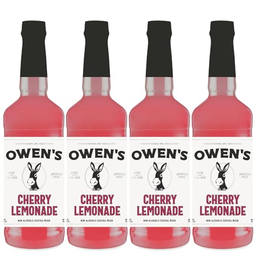 Owen’s Craft Mixers Live Nation Exclusive Cherry Lemonade 4 Pack | Handcrafted in USA | Premium Ingredients | Vegan & Gluten-Free Soda Mocktail & Cocktail Mixer