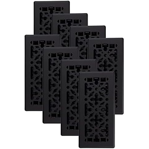 Decor Grates AGH410-BLK-8 Gothic Floor Register, 4x10 Inches, Textured Black, 8 Pack Cover