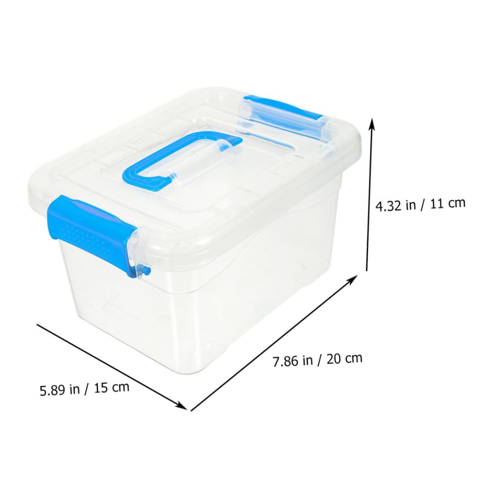 Cabilock 5pezzi Scatola Portaoggetti in Plastica con Manico Impilabile Organizzatore da Scrivania per Riporre Cosmetici e Articoli Vari con Coperchio
