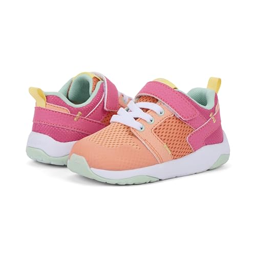 See Kai Run Viento Athletic Sneaker for Kids - Peach/Hot Pink, Toddler 5