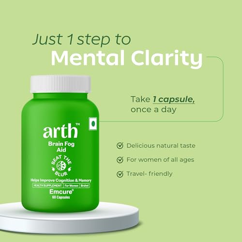 Image of Arth Brahmi Capsules for Memory, Focus, Concentration & Brain Fog Support - 30 Capsules for Men & Women | Bacopa Monnieri Supplement | Enhanced Absorption for Mental Clarity, Alertness & Positive Mood