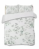 Tropical Foliage Quilt Bedding Set Full Size, 3 Pieces Lightweight Bed Quilts with 2 Pillowcases, Sage Green Botanical Spring Foliage Soft Bedspread Coverlet Set for All Season 78'x90'