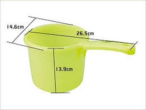 Miniatura 4 de JapanBargain Juego de 2 cucharones de agua japoneses de plástico para baño, cuchara filipina tabo de fondo plano, hecho en Japón, color verde, 3040