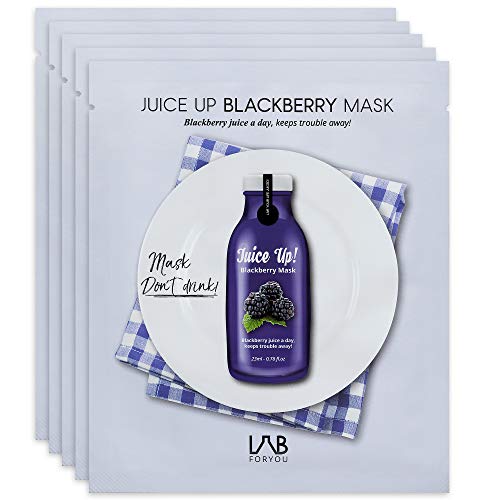 [LAB FOR YOU] JUICE UP BLACKBERRY SHEET MASKS (5 Count)