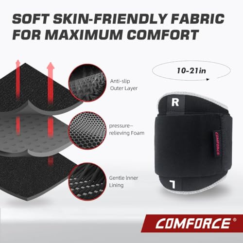COMFORCE Calf Brace for Sciatica Pain Relief, Compression Sciatic Nerve Ease Brace with Wider Pressure Pad, Acupressure Calf Wrap Lower Leg Sleeve for Men Women, Cramps, Varicose Vein(10″-21″) - Image 3
