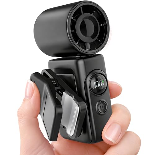 Image of Hotsales Clip-On Portable Fan for Strollers, Handheld Turbo Fan for Travel | Small But Mighty Mini Fan, Detachable 360 Rotating Clip, LED Display, Rechargeable, Summer Outings, Gifts For Women And Men