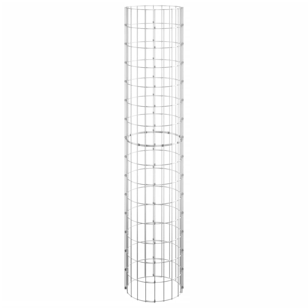 vidaXL Okrągłe donice gabionowe, podniesione, 3 szt., stal, Ø30x150 cm