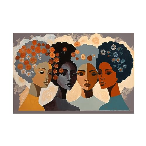 Trademark Fine Art Canvas Wall Art - Ray Heere 'Mid Century Diversity Portraits 5' Wall Art for Living Room, Bedroom, or Office Décor 32 x 22 Inches
