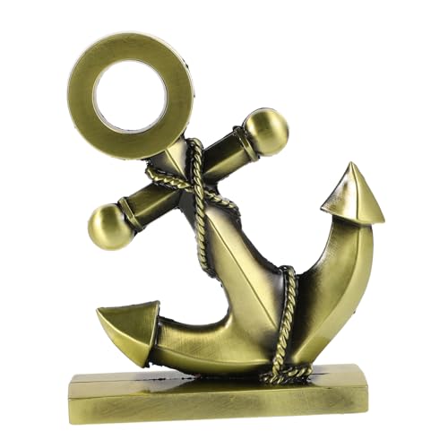 Cabilock Mediterranean Style Decorative Anchor Statue Antique Alloy Nautical Anchor Figurine Coastal Home Tabletop Decoration for Bar and Restaurant