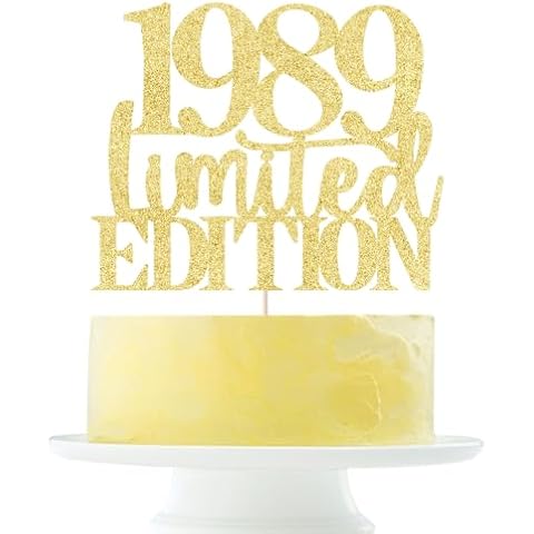 Limited EDITION 1989 cake topper 36th birthday happy birthday cake topper men and women cheer 36 years old handmade Golden glitter cake decoration Cover