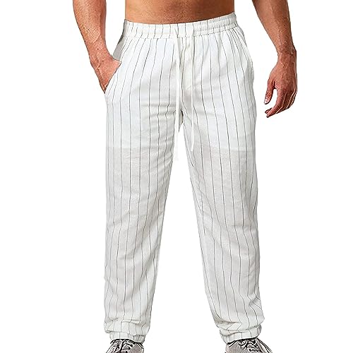 Pantalon de yoga en lin anti-transpiration à taille élastique homme