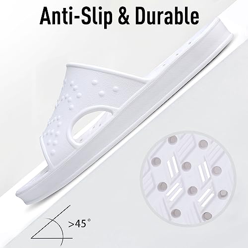 Image of shevalues Shower Shoes for Women Men with Arch Support Quick Drying Pool Slides Lightweight Beach Sandals with Drain Holes