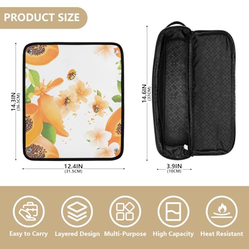 Bolsa de Viaje para Herramientas de Pelo para Mujeres con Almohadilla Resistente al Calor Impermeable, Organizador de Viaje para Plancha, Herramientas Calientes y Accesorios para el Cuidado del Cabello, Sweet Pawpaw Fruit Blanco miniatura 4