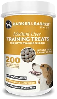 Barker and Barker Low Fat Dog Training Treats Medium Liver Treats (200 treats - pot)