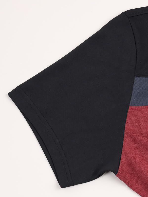 Image of TECHNOSPORT Men's Polo Neck Colorblock Half Sleeve T-Shirt - (MTP741 PRNT)