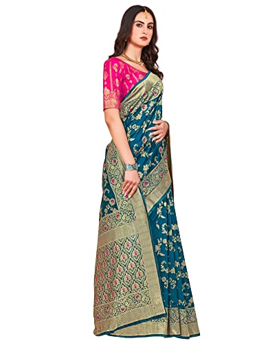 Image of Glory Sarees Women's Banarasi Silk Saree With Blouse Piece (Kara164 Parent)