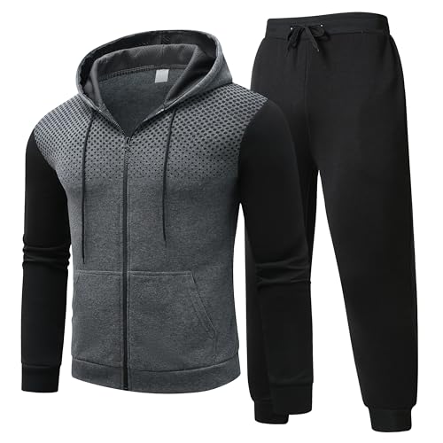 YOUTHUP Men's Tracksuits 2 Pieces Sweatsuits Full Zip Hoodie Jogging Sweat Sets Athletic Long Sleeve Casual Sports Outfit Set