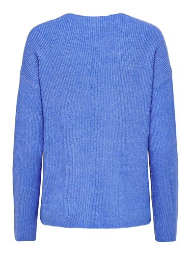 ONLY Damen ONLCAMILLA V-Neck L/S Strickpullover KNT 15204588, Ultramarine/Detail:Melange,XS – Ansicht 4