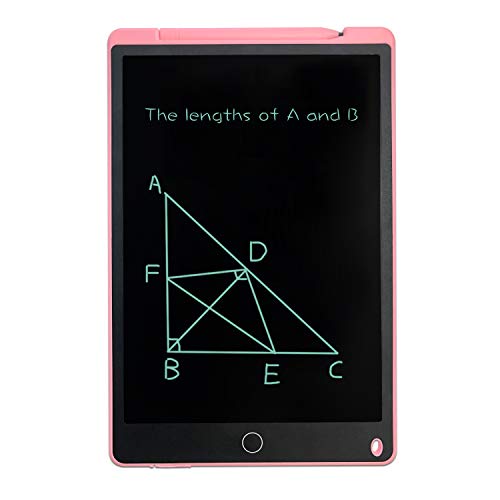 JONZOO LCD Writing Tablet Digital Notepad eWriter with Lock and Magnets for All Ages, Suitable for Home Record Office Noting School Writing, 12 Pink