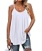 Geifa Summer Clothes for Women 2023 Loose Fit Tank Tops Flowy Camisole White L