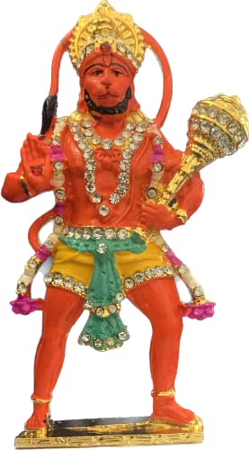 Estatua Mini de Hanuman en Metal de 4 pulgadas miniatura 5