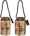 Bambelaa! 2er Set Weihnachtliche Vintage Holzlaterne Windlicht mit Sternen- und Tannenbaummuster (ca. 14 x 16 x 23 cm)
