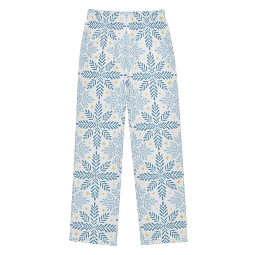 Boys' Pants Christmas Folk Art Snowflakes Long Bottoms Jogger Pants Elastic Waist Trousers with Pockets S-XL