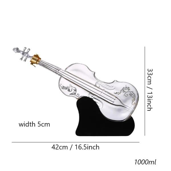 Image of Whiskey Decanter with Antique Crystal Clear (Violin Styling Glass Bottle)