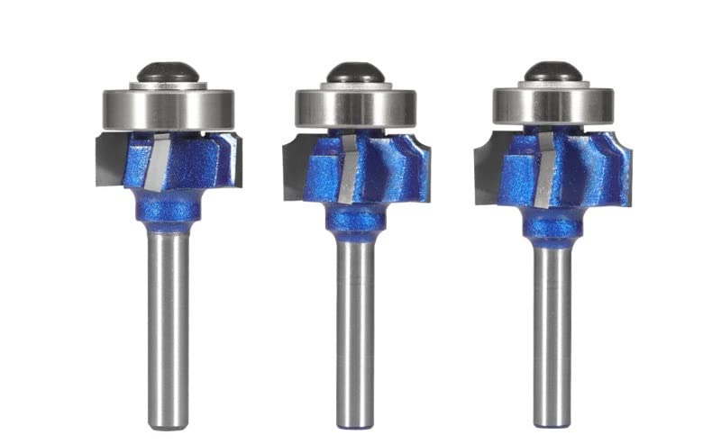 1/3 Uds Z4 cuatro esquinas de carburo broca redonda cubierta de redondeo broca enrutador CNC fresa for carpintería for fresadora de cara de broca de madera(3pcs 6.35 shank)
