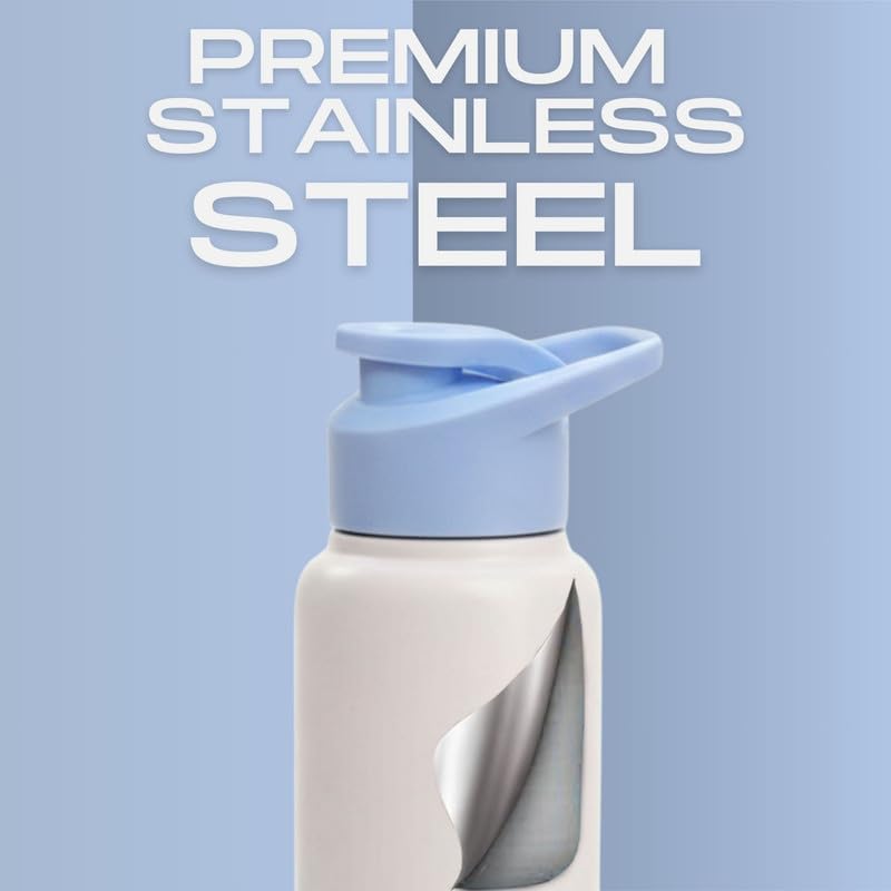 Image of Speedex Engraved Name Stainless Steel Sipper Water Bottle 1 Ltr - Customised Personalised Bottle for Kids & Adults, School, Gym, Sports, Pink Blue, Set of 1