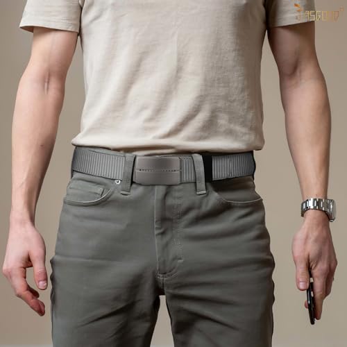 JASGOOD Men Nylon Reversible Ratchet Belt, Men Web Casual Work Belt for Jeans Pants with Automatic Slide Buckle3