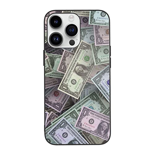 Rszyp Us Bill Dollars Money Case Designed For Iphone 14 Pro Max, Soft Tpu Anti-Scratch Shockproof Fashion Phone Case With Tempered Glass, Slim Full Body Protective Phone Cover For Iphone 14 Pro Max #TOP23