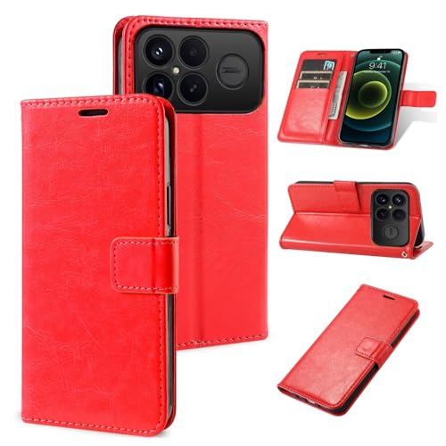 Étui OnePlus Nord CE5 5G rouge housse clapet protection cuir