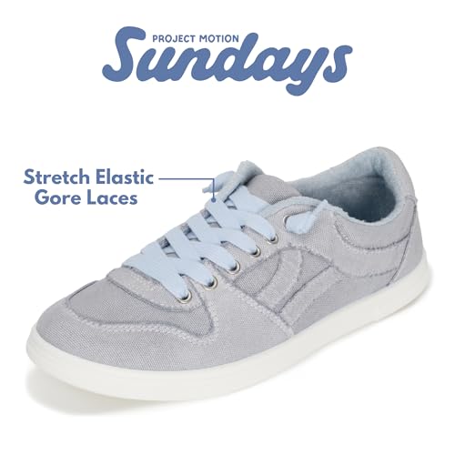 Image of Sundays Canvas Sneakers Women - Memory Foam Insole with Breathable Canvas Shoes for Women Footwear - Non-Slip with Lightweight and Comfortable Womens Sneakers