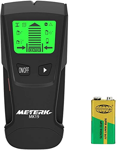 Détecteur Mural Meterk, Détecteur de Montants avec Écran Lcd et Dispositif d'Alarme, Scanner Mural avec 3 Modes, Adapté au Métal, aux Fils Ac, au Bois, etc.