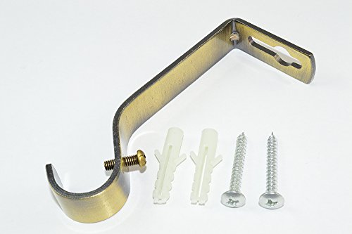 Curtain Drape Rod Support Bracket Antique Brass Finish Steel 19mm