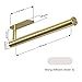 Self Adhesive Paper Towel Holder Gold Under Cabinet Mount, No Drilling Paper Tower Rack, Stainless Steel Rust-Proof and Durable, Suitable for Kitchen, Bathroom, 11.8 inch