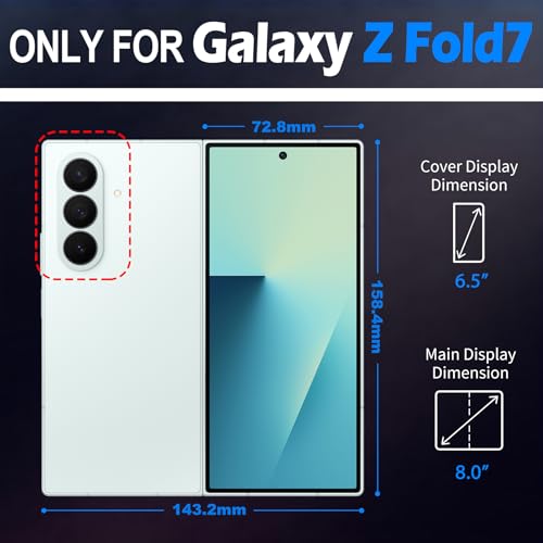 SHIELDON Case for Galaxy Z Fold7, Genuine Leather Wallet Shockproof Case Flip Magnetic Kickstand RFID Blocking Credit Card Slot Compatible with Galaxy Z Fold 7 8.0" - Retro Black by SHIELDON - Image 2