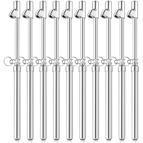 Image of 10 Pack Silver Dual Head Tire Pressure Gauge Heavy Duty Air Pressure Tire Gauge Truck Tire Gauge for Auto Truck Car RV Van Gage Range 10-150PSI, 1-10Bar