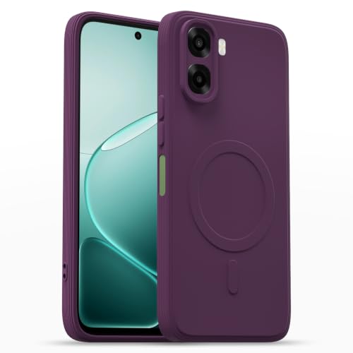 Image of Pikkme Back Cover for Oppo A6X 5G Soft Matte Silicone Mag-Safe Design (Mag-Safe Not Support) Camera Protection | Slim Fit Bumper Cover (Purple)