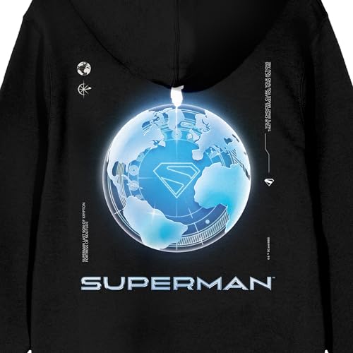 Bioworld Superman 2025 Fortress Of Solitude Adult Black Long Sleeve Hooded Sweatshirt3