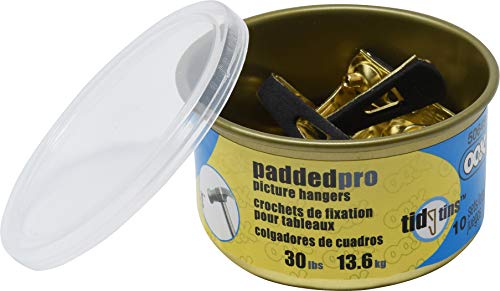 Ook 50648 Professional Picture Hangers, Art Hangers, Padded, Brass, Reusable Picture Hooks, 30Lb (10 Set) #TOP4