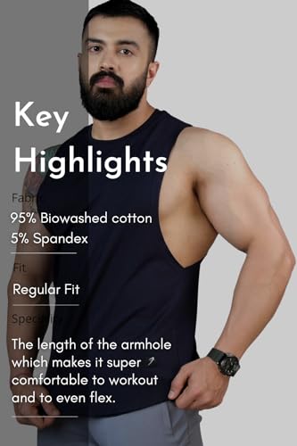 Image of FUAARK Men's Cotton Sleeveless Tank Tops Gym Vest for Mens