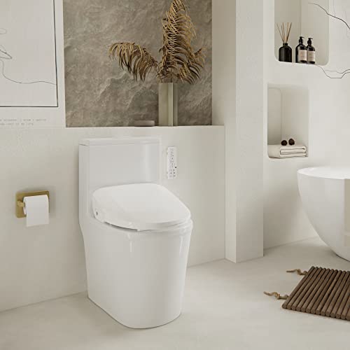 Facilavi Fc7 Electronic Bidet Toilet Seat With Warm Air Dryer Elongated Smart Heated Toilet Seat Electrolyzed Water Sterilization Prewetting Rear Wash Bidet Seat For Toilet Washlet, Remote Control #TOP6