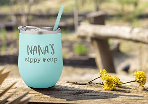 Nana's Sippy Cup Insulated Wine Tumbler - New Nana - Mother's Day Tumbler With Straw - Adult Sippy Cup Mommy Juice, Mama Cup Gift - Wine Tumbler For Nana - Mom Juice Tumbler - Wine Sippy Cup #TOP6