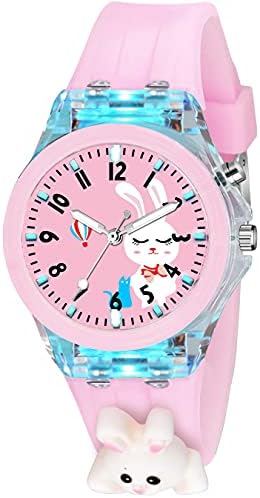 SWADESI STUFF Cute Cartoon Multi Color Lights Rubber Strap Kids Analog Watch for Girls (Rebit)