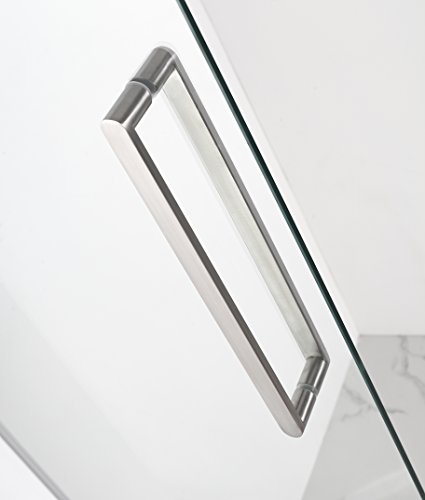 Aston Madox Frameless Pivot-Hinged Shower Door With Starcast Clear Glass, 42 In. To 48 In. W X 74.875 In. H, Stainless Steel #TOP2