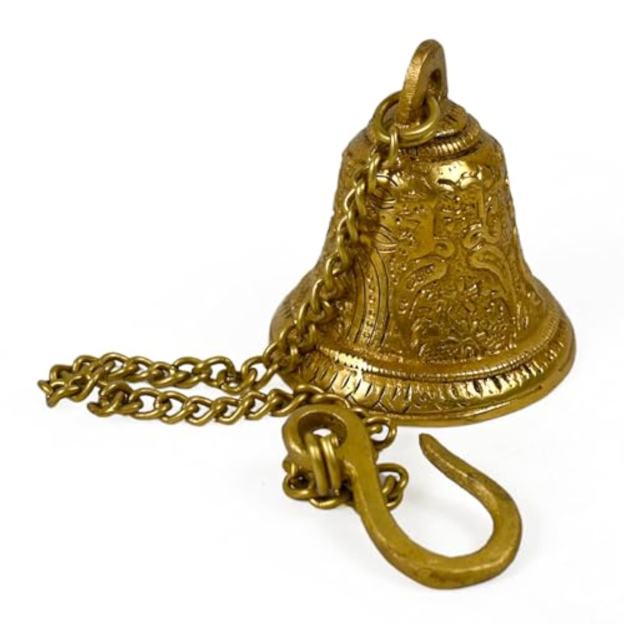 Brass Hanging Temple Bell with Chain for Pooja Room